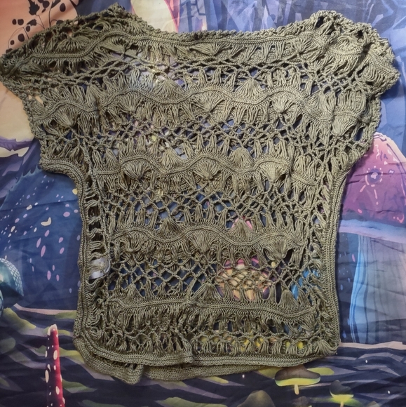 Grunge Goth Fairy Crochet Top - Picture 12 of 13